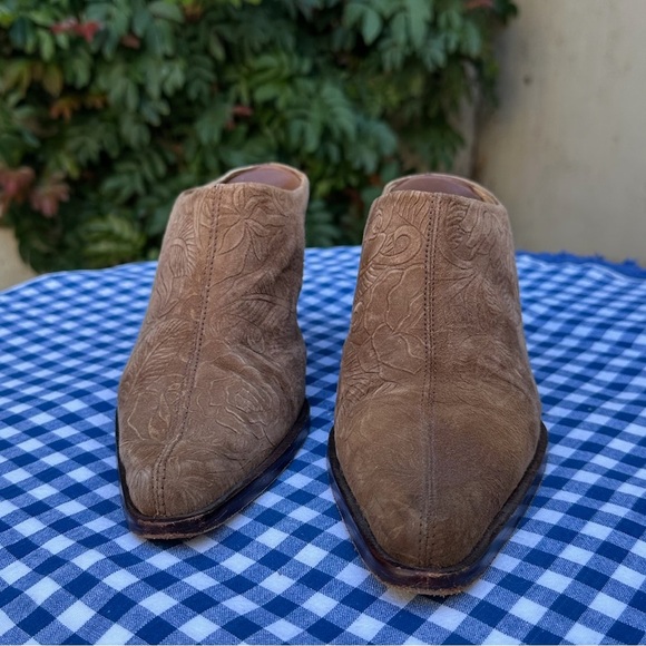 Arturo Chiang Elizabeth Floral Suede Wedge Mules - size 7M - Picture 1 of 7